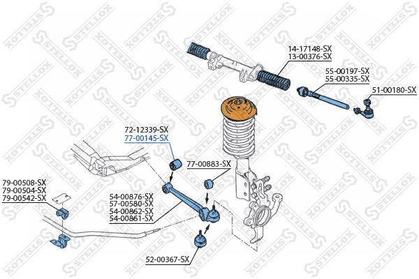 STELLOX 77-00145-SX Mounting, control/trailing arm