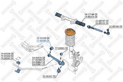 Mounting, control/trailing arm STELLOX 77-00145-SX