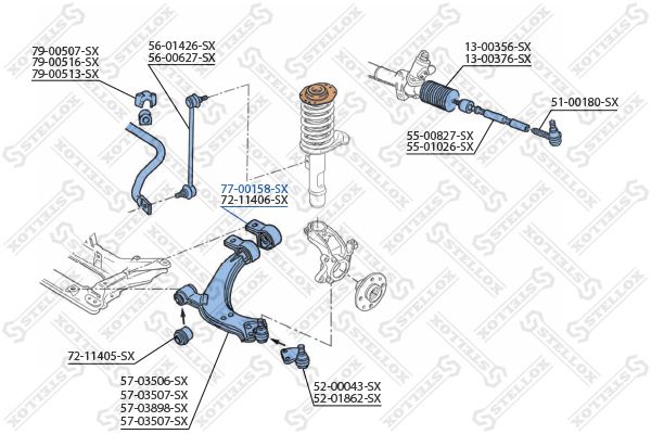 STELLOX 77-00158-SX Mounting, control/trailing arm