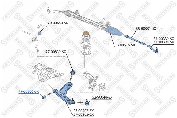 STELLOX 77-00206-SX Mounting, control/trailing arm