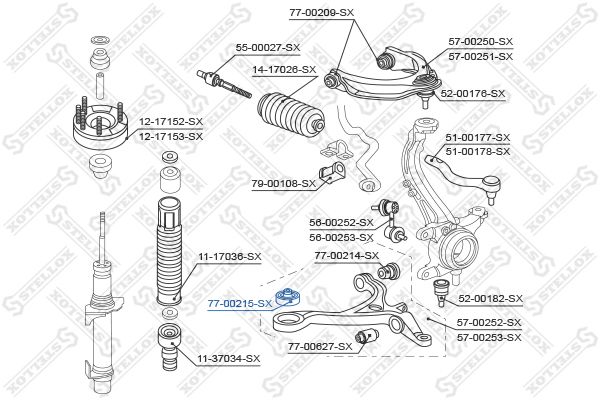 STELLOX 77-00215-SX Mounting, control/trailing arm