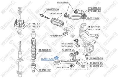 Mounting, control/trailing arm STELLOX 77-00215-SX