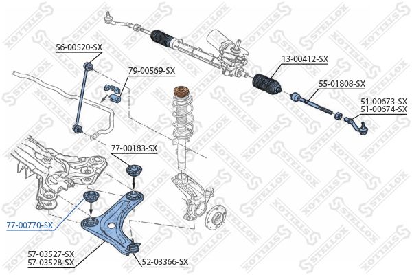STELLOX 77-00770-SX Mounting, control/trailing arm