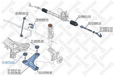 Mounting, control/trailing arm STELLOX 77-00770-SX