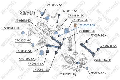 Mounting, control/trailing arm STELLOX 77-00831-SX