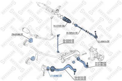 Mounting, control/trailing arm STELLOX 77-00887-SX