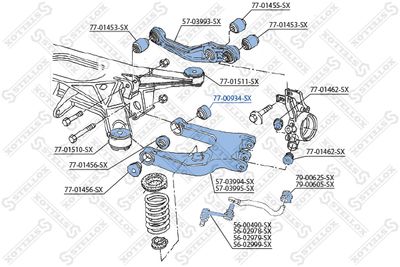 Mounting, control/trailing arm STELLOX 77-00934-SX