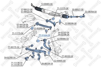 Mounting, control/trailing arm STELLOX 77-01444-SX