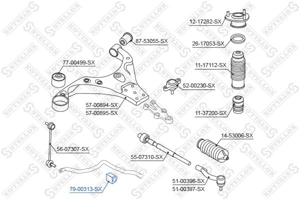 STELLOX 79-00313-SX Mounting, stabiliser bar