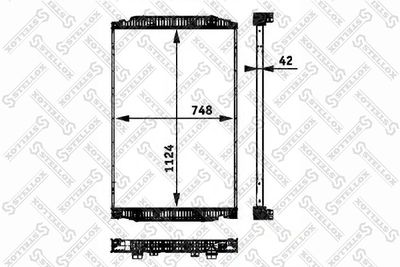 Radiator, engine cooling STELLOX 81-03302-SX