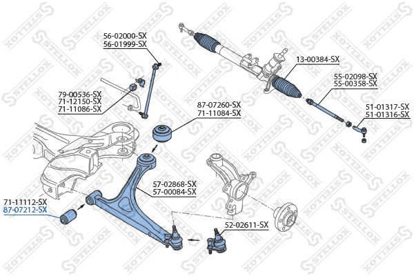 STELLOX 87-07212-SX Mounting, control/trailing arm