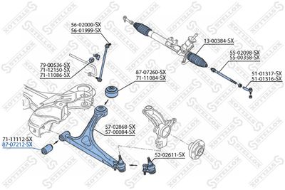 Mounting, control/trailing arm STELLOX 87-07212-SX