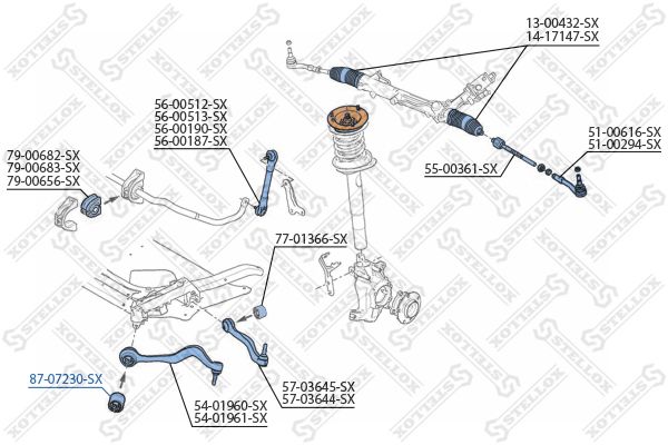 STELLOX 87-07230-SX Mounting, control/trailing arm