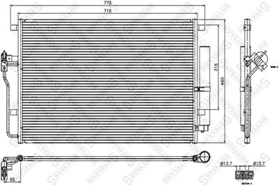Condenser, air conditioning STELLOX 87-28002-SX