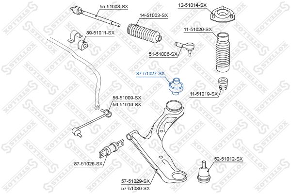 STELLOX 87-51027-SX Mounting, control/trailing arm