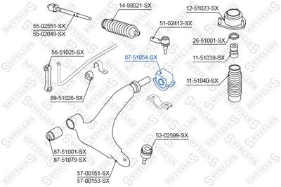Mounting, control/trailing arm STELLOX 87-51054-SX