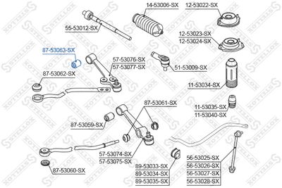 Mounting, control/trailing arm STELLOX 87-53063-SX