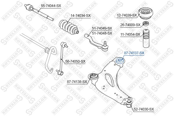 STELLOX 87-74137-SX Mounting, control/trailing arm