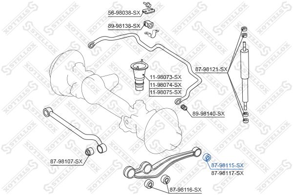 STELLOX 87-98115-SX Mounting, control/trailing arm