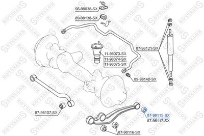 Mounting, control/trailing arm STELLOX 87-98115-SX