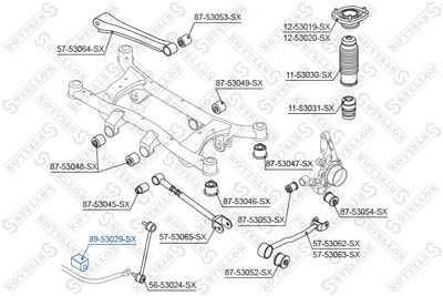 Mounting, stabiliser bar STELLOX 89-53029-SX