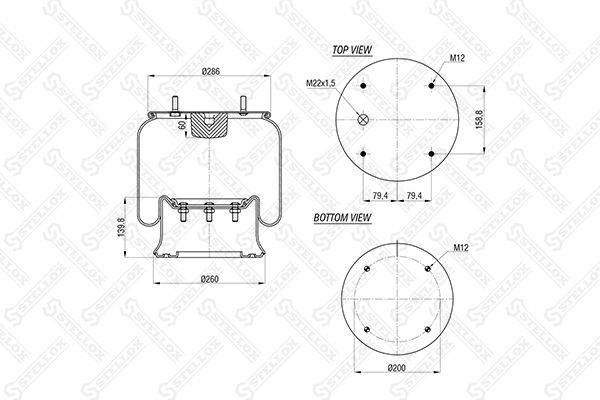 STELLOX 90-08101-SX Bellow, air suspension
