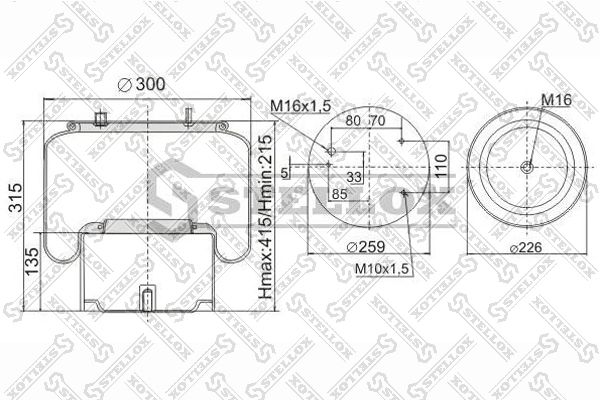 STELLOX 90-08361-SX Bellow, air suspension