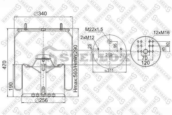 STELLOX 90-08813-SX Bellow, air suspension