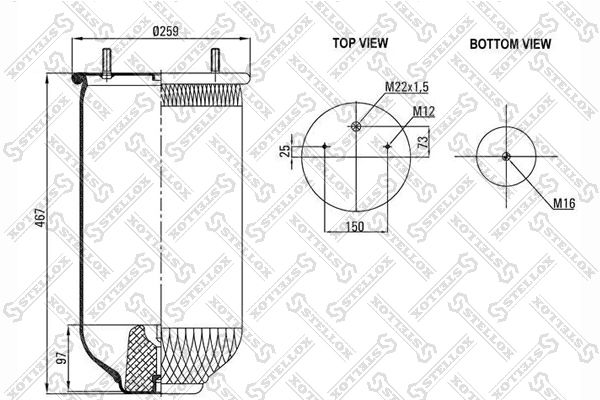 STELLOX 90-26190-SX Bellow, air suspension