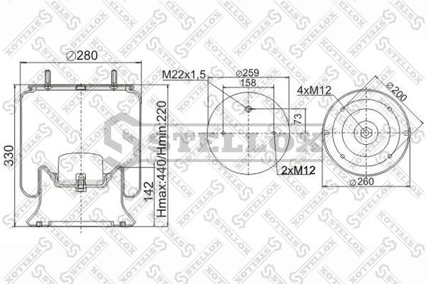 STELLOX 90-40041-SX Bellow, air suspension