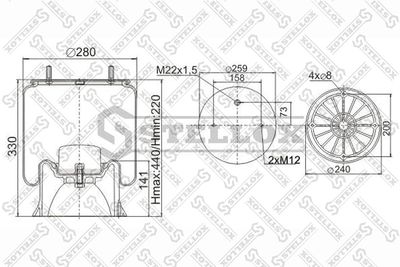 Bellow, air suspension STELLOX 90-40042-SX