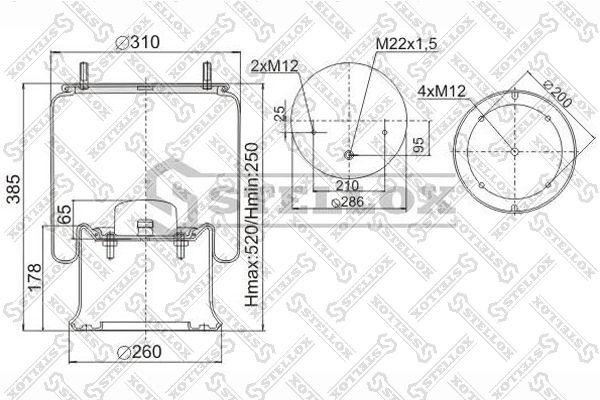 STELLOX 90-40231-SX Bellow, air suspension