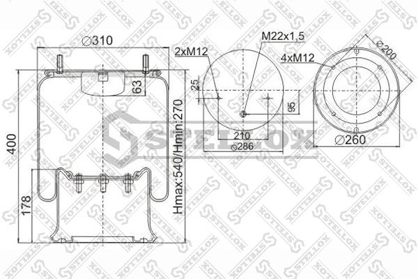 STELLOX 90-40281-SX Bellow, air suspension