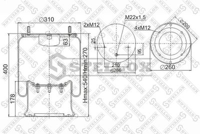 Bellow, air suspension STELLOX 90-40281-SX
