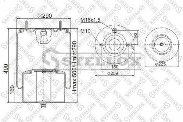 STELLOX 90-47181-SX Bellow, air suspension