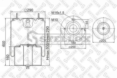 Bellow, air suspension STELLOX 90-47181-SX