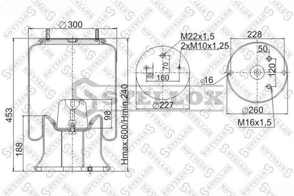STELLOX 90-91209-SX Bellow, air suspension