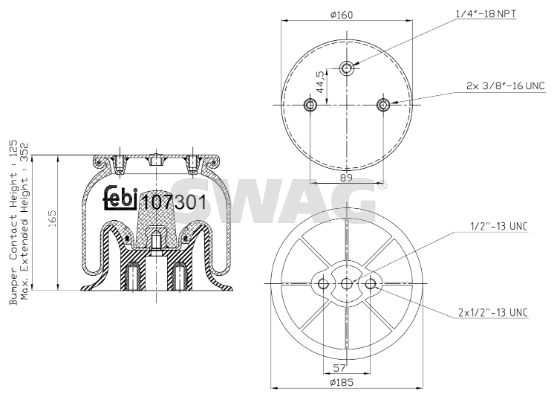 SWAG 33 10 2514 Bellow, air suspension