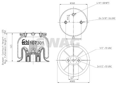 Bellow, air suspension SWAG 33 10 2514