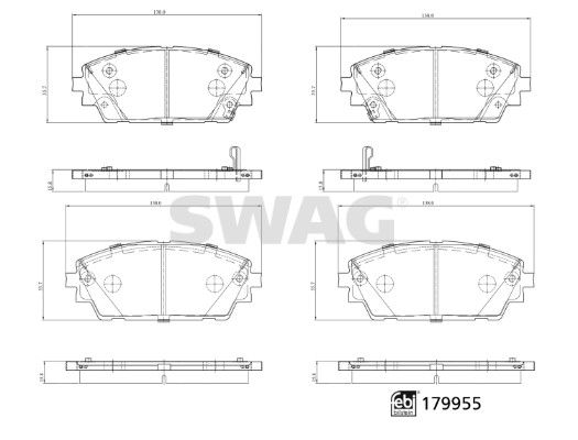 SWAG 33 10 5574 Brake Pad Set, disc brake