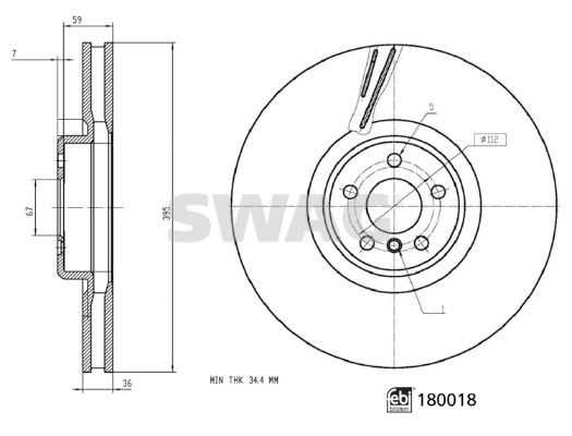 SWAG 33 10 6306 Brake Disc