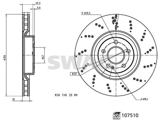 SWAG 33 10 7309 Brake Disc
