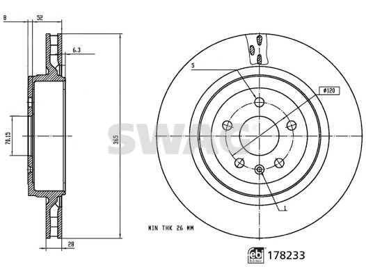 SWAG 33 10 7352 Brake Disc