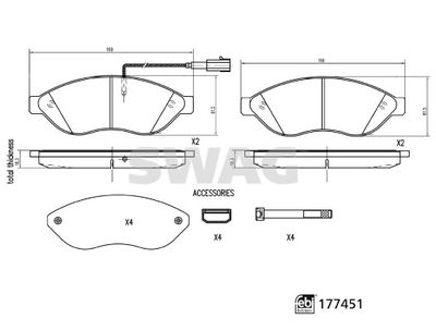 Brake Pad Set, disc brake SWAG 33 10 7381