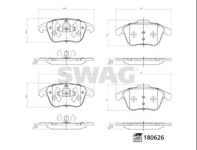 Brake Pad Set, disc brake SWAG 33 10 7796