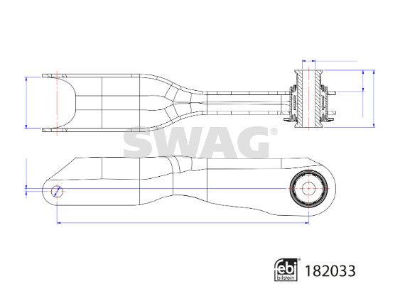SWAG 33 10 8489 Control/Trailing Arm, wheel suspension