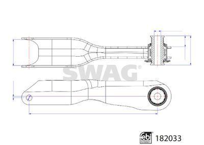 Control/Trailing Arm, wheel suspension SWAG 33 10 8489