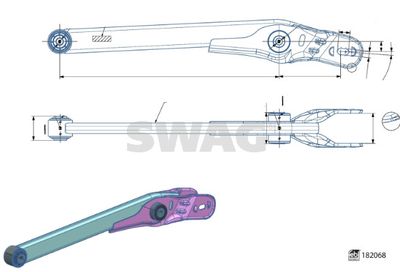 Control/Trailing Arm, wheel suspension SWAG 33 10 8493