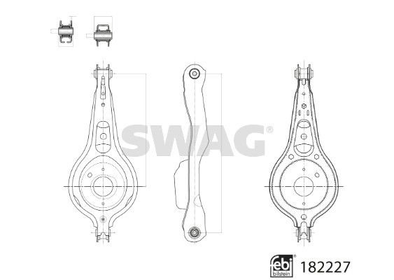 SWAG 33 10 8556 Control/Trailing Arm, wheel suspension