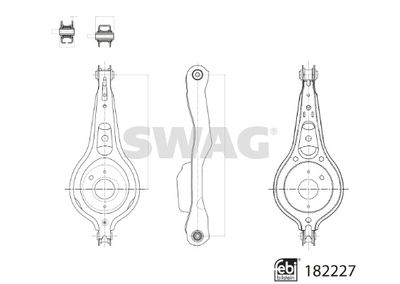 Control/Trailing Arm, wheel suspension SWAG 33 10 8556
